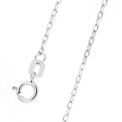 14K White Gold Cable Chain