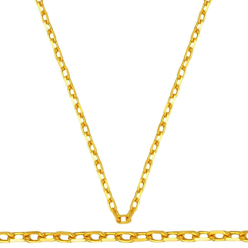 22K Yellow Gold Cable Chain 50 cm