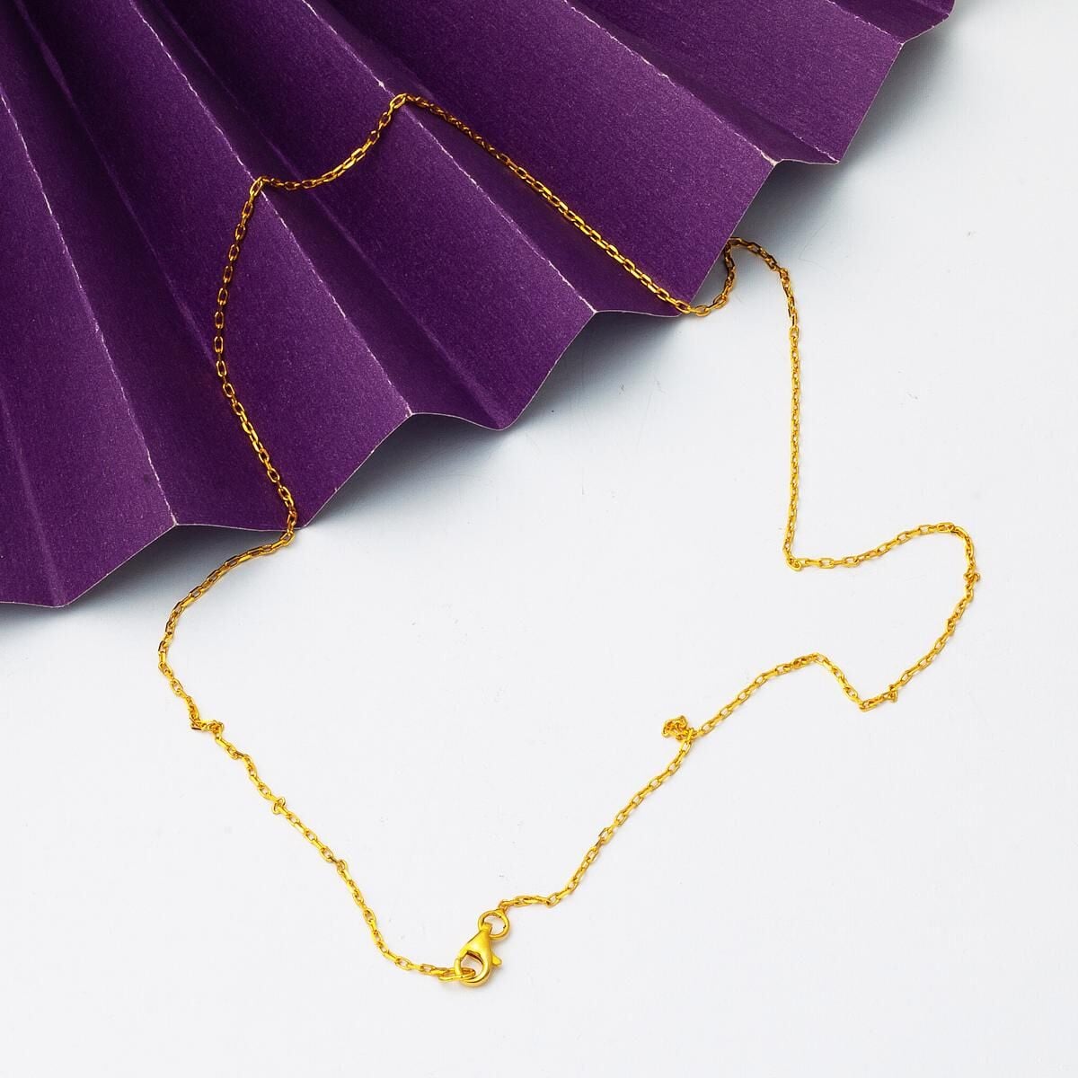 22K Yellow Gold Cable Chain 55 Cm