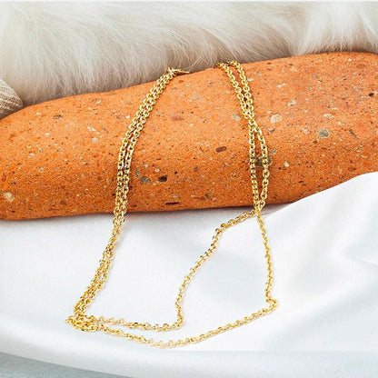 22K Yellow Gold Cable Chain 55 Cm