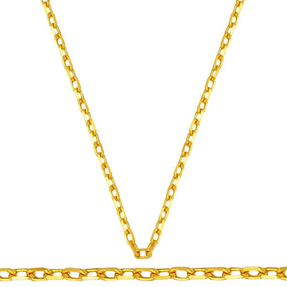 22K Yellow Gold Cable Chain 55 Cm
