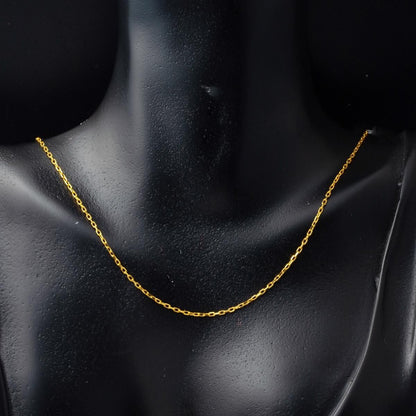 22K Yellow Gold Cable Chain 55 Cm