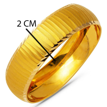 22K Yellow Gold Diamond-Cut Extra Wide Bangle