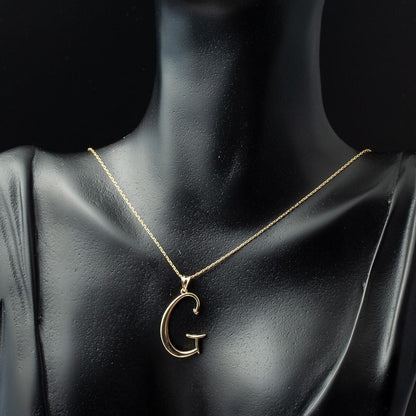 14K Yellow Gold G Initial Necklace