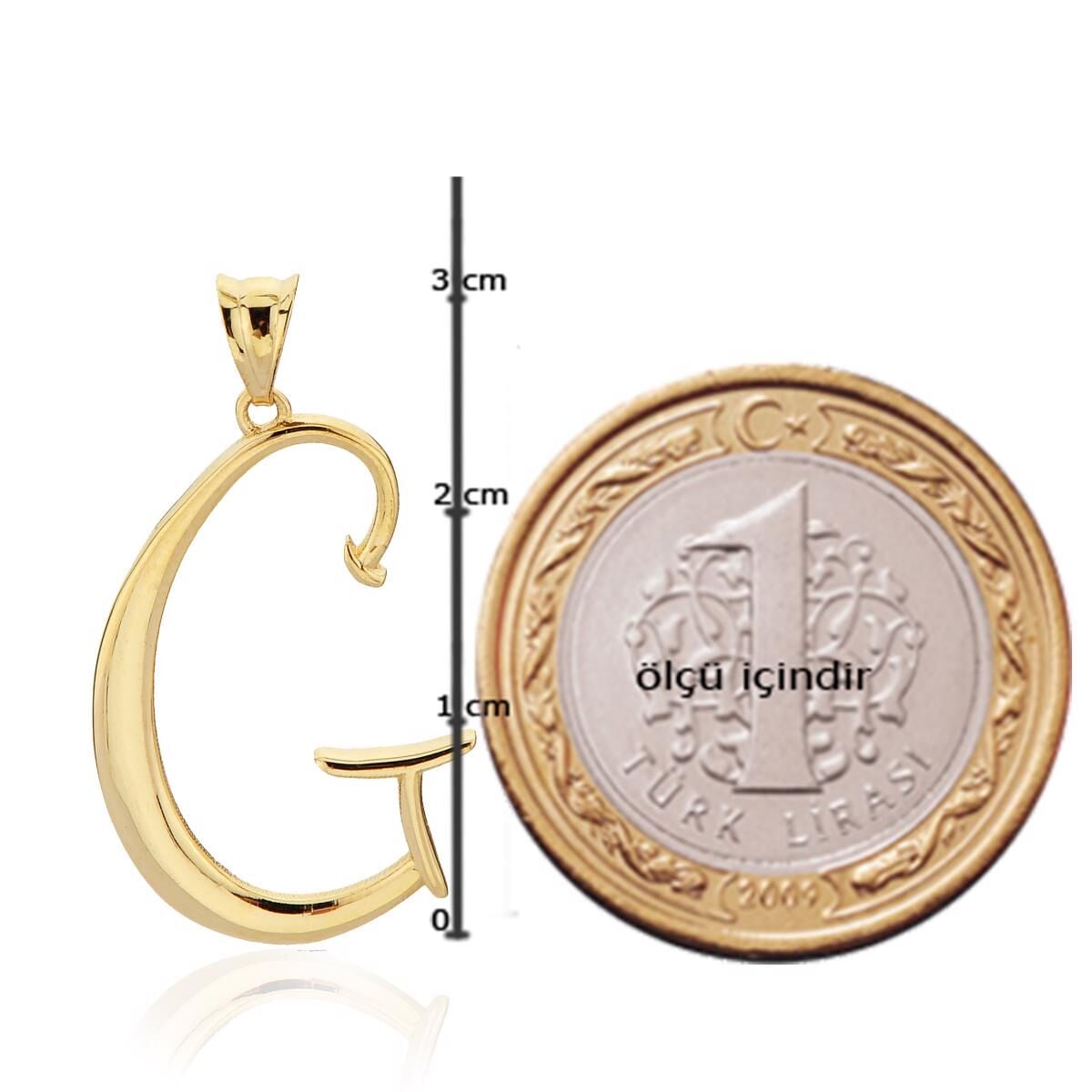 14K Yellow Gold G Initial Necklace
