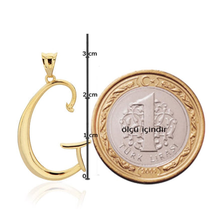 14K Yellow Gold G Initial Necklace