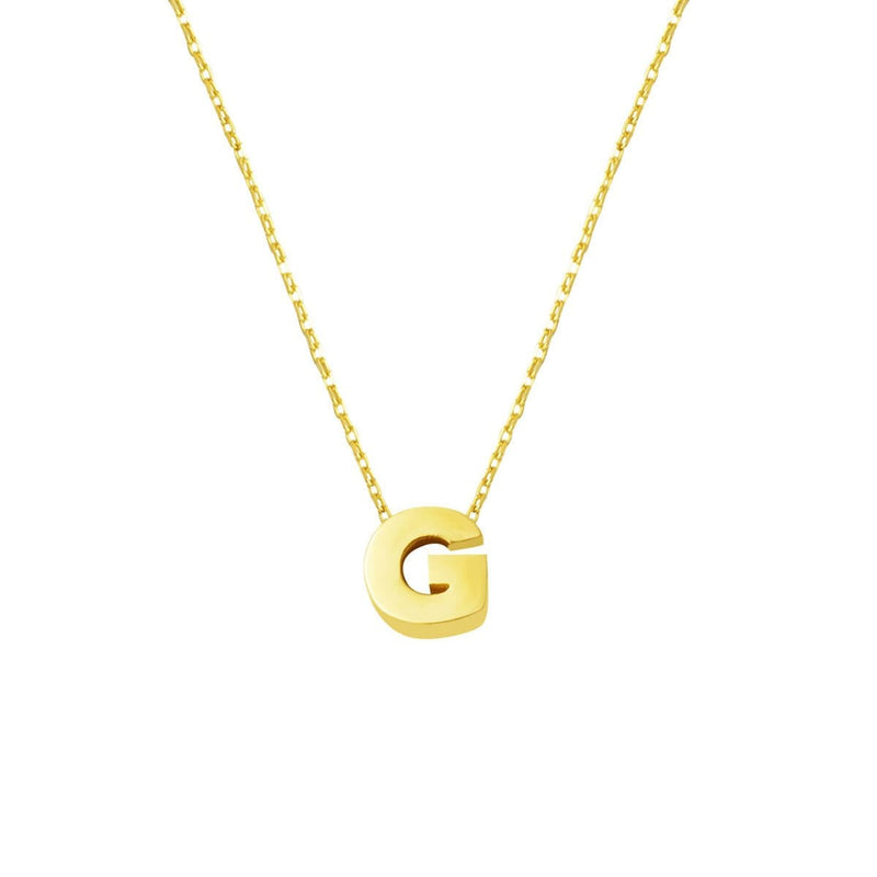 14K Yellow Gold G Initial Minimalist Necklace