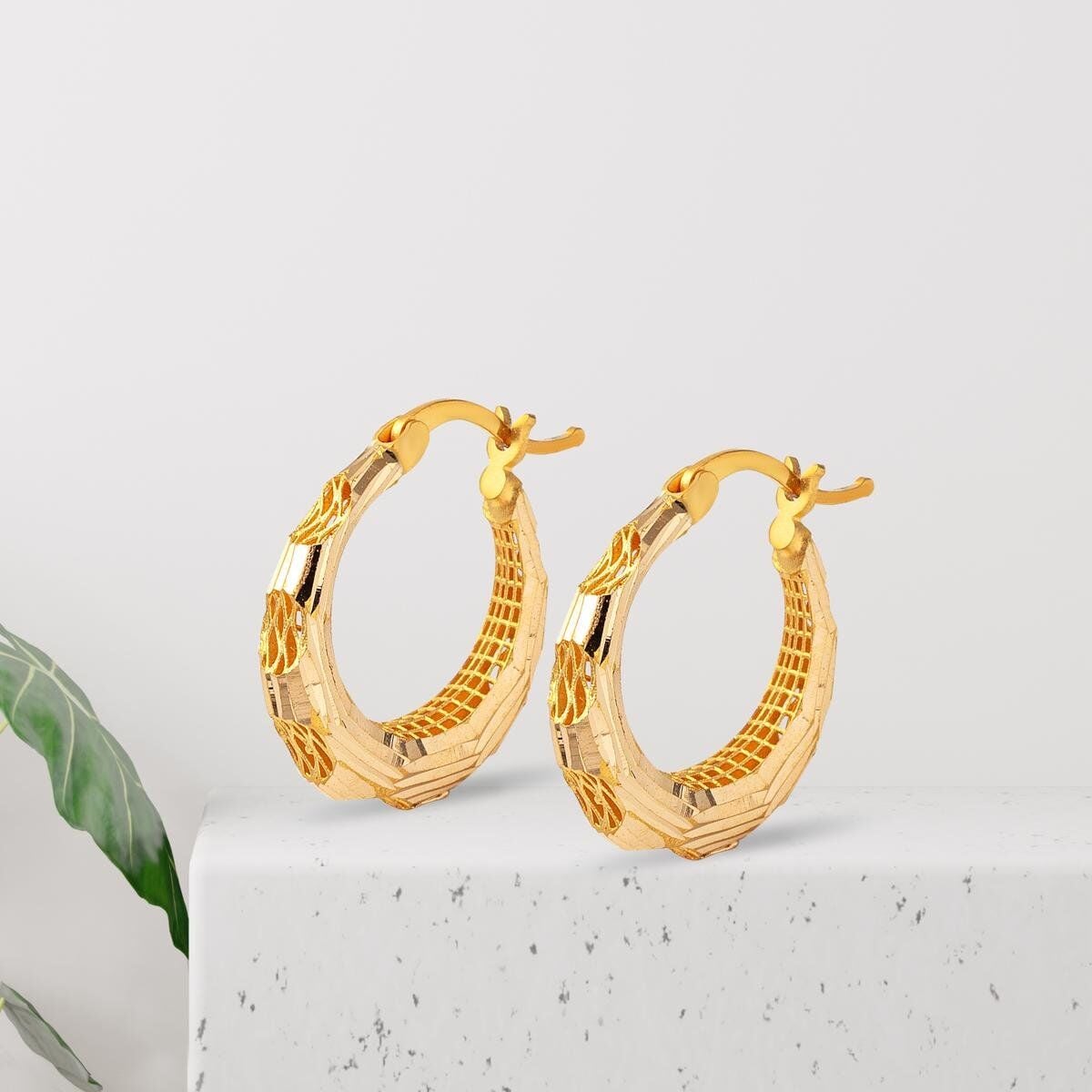 22K Yellow Gold Galaxy Earrings