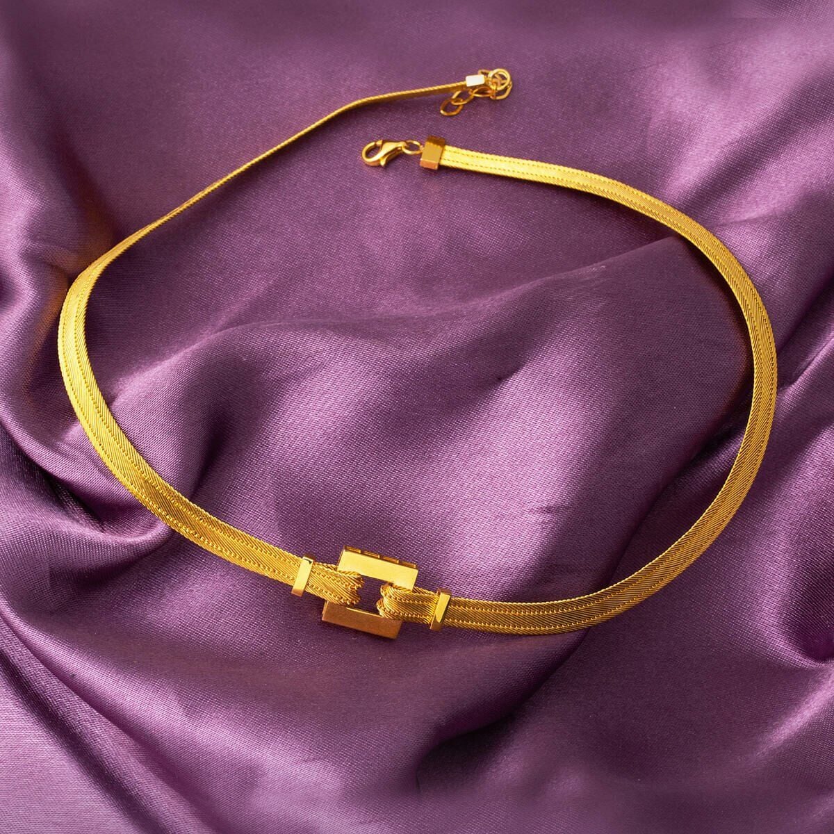 22K Yellow Gold Bridal Trabzon Mesh Collar Necklace