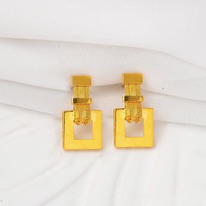 22K Yellow Gold Bridal Trabzon Mesh Earrings