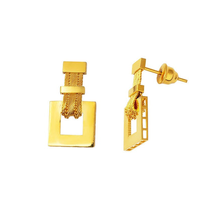 22K Yellow Gold Bridal Trabzon Mesh Earrings