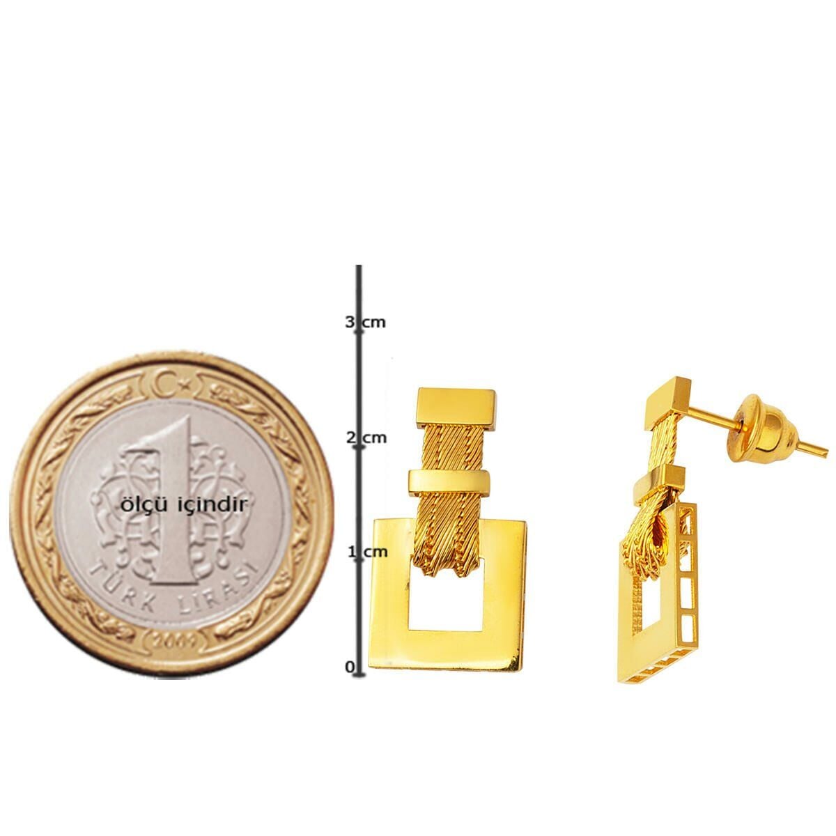 22K Yellow Gold Bridal Trabzon Mesh Earrings