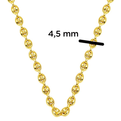 14K Yellow Gold Mariner Knot Chain 50cm