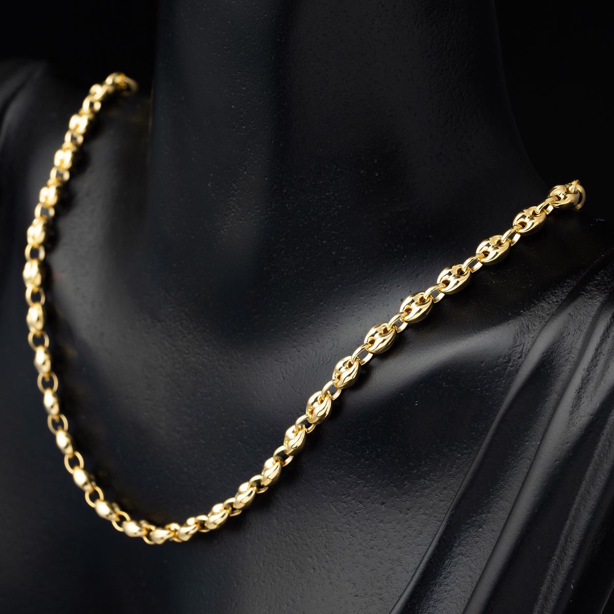 14K Yellow Gold Mariner Knot Chain 50cm