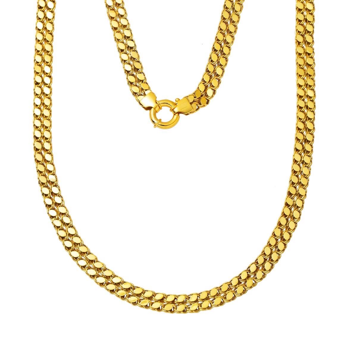14K Yellow Gold Mariner Knot Sequin Chain