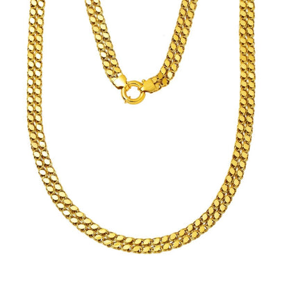 14K Yellow Gold Mariner Knot Sequin Chain