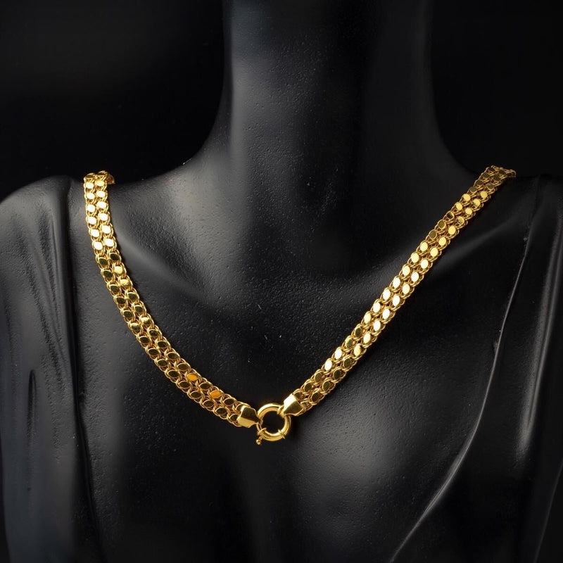 14K Yellow Gold Mariner Knot Sequin Chain