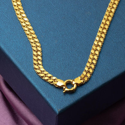 14K Yellow Gold Mariner Knot Sequin Chain