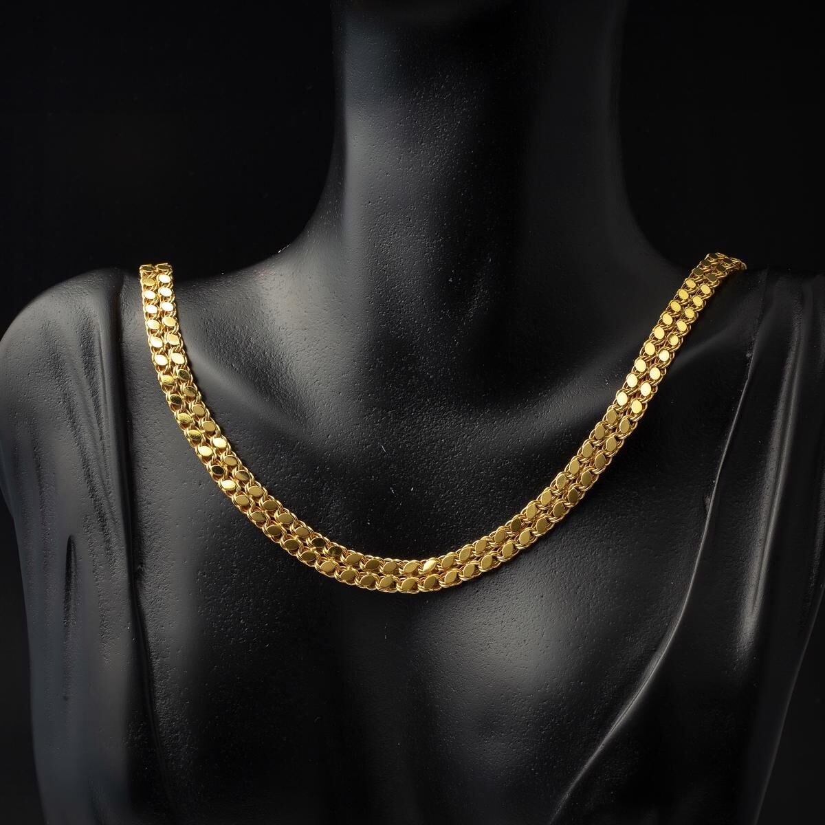 14K Yellow Gold Mariner Knot Sequin Chain