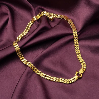 14K Yellow Gold Mariner Knot Sequin Chain