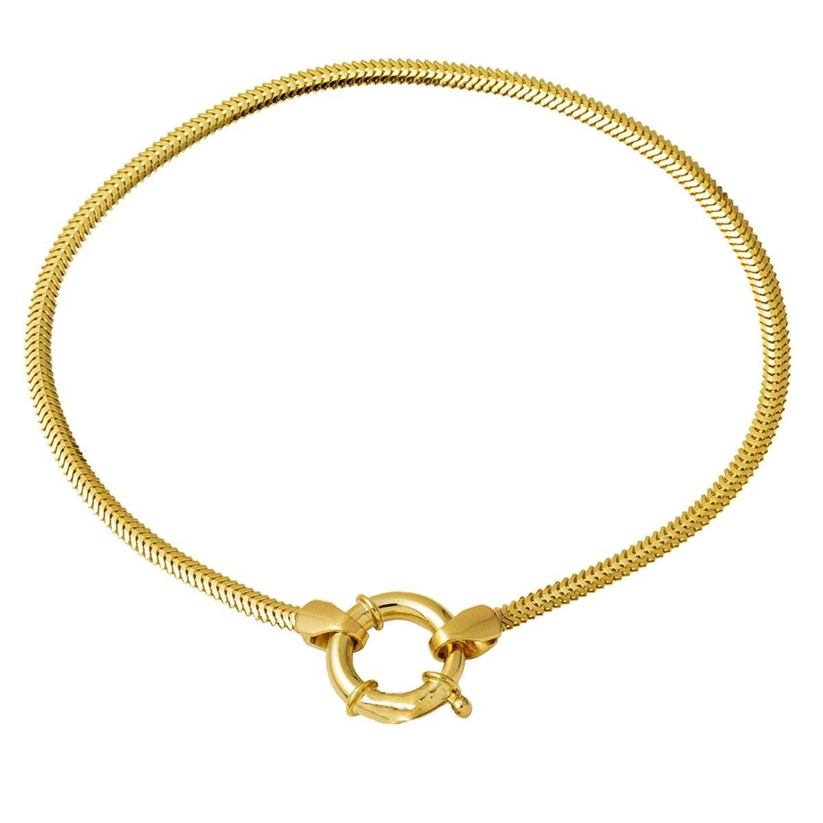 14K Yellow Gold Mariner Lock Chain Bracelet