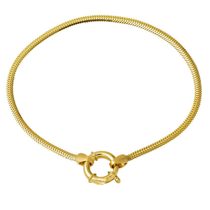 14K Yellow Gold Mariner Lock Chain Bracelet