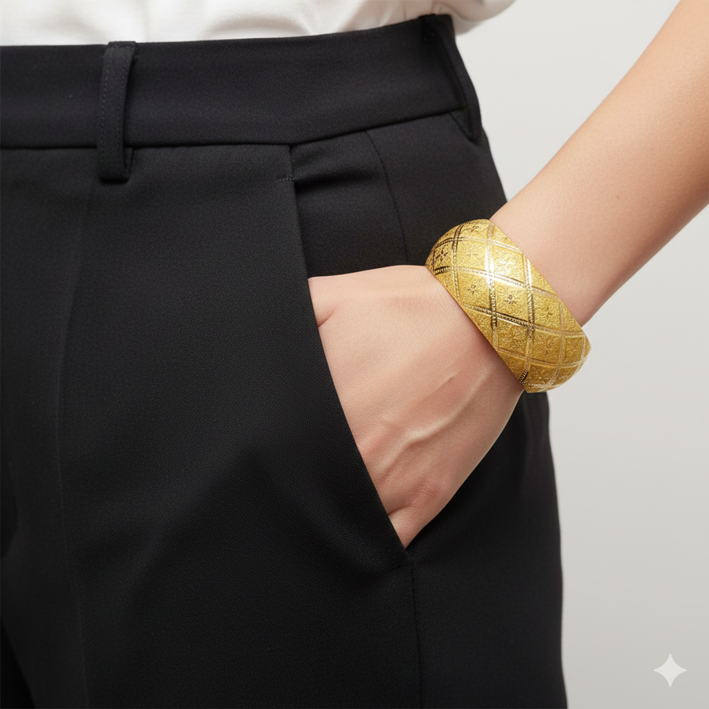 14K Yellow Gold Scheherazade 27 mm Extra Wide Bangle