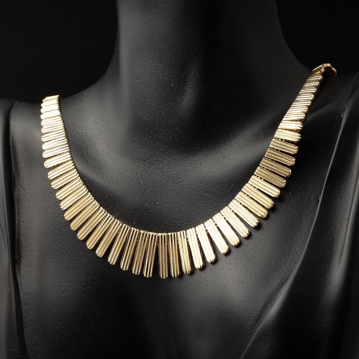 14K Yellow Gold Collar Necklace and Bracelet 2-Piece Set