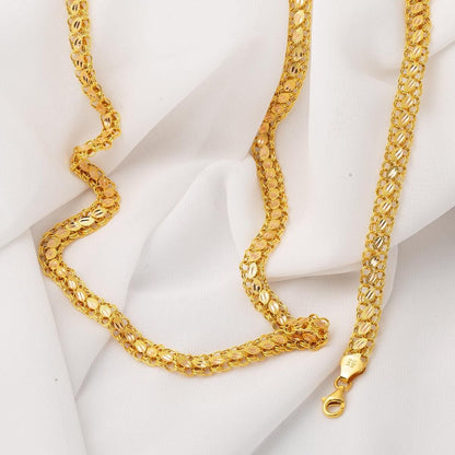 14K Yellow Gold Collar Necklace & Bracelet Chain Set