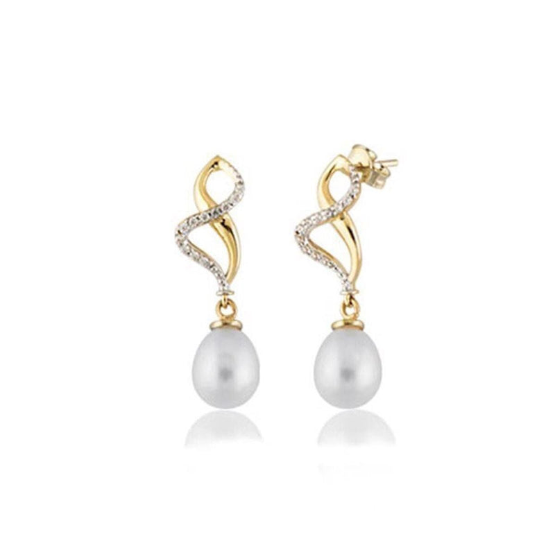 14K Yellow Gold Gia Pearl Earrings