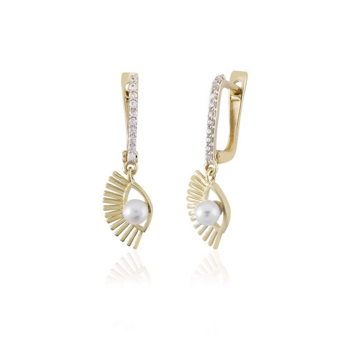 14K Yellow Gold Gioia Eye Pearl Set
