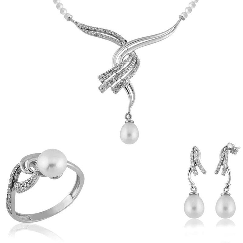 14K White Gold Giulia Bridal Pearl Set