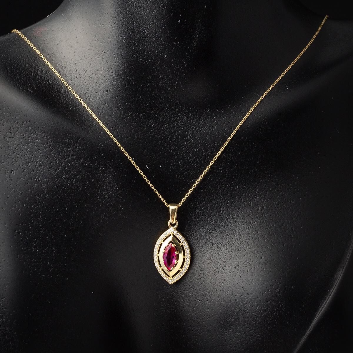 14K Yellow Gold Eye Cubic Zirconia Jewelry Set