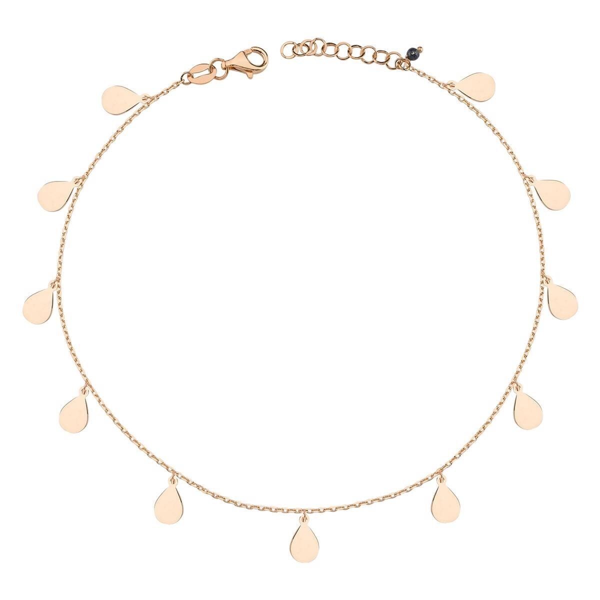 14K Rose Gold Eye Cubic Zirconia Anklet