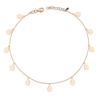 14K Rose Gold Eye Cubic Zirconia Anklet