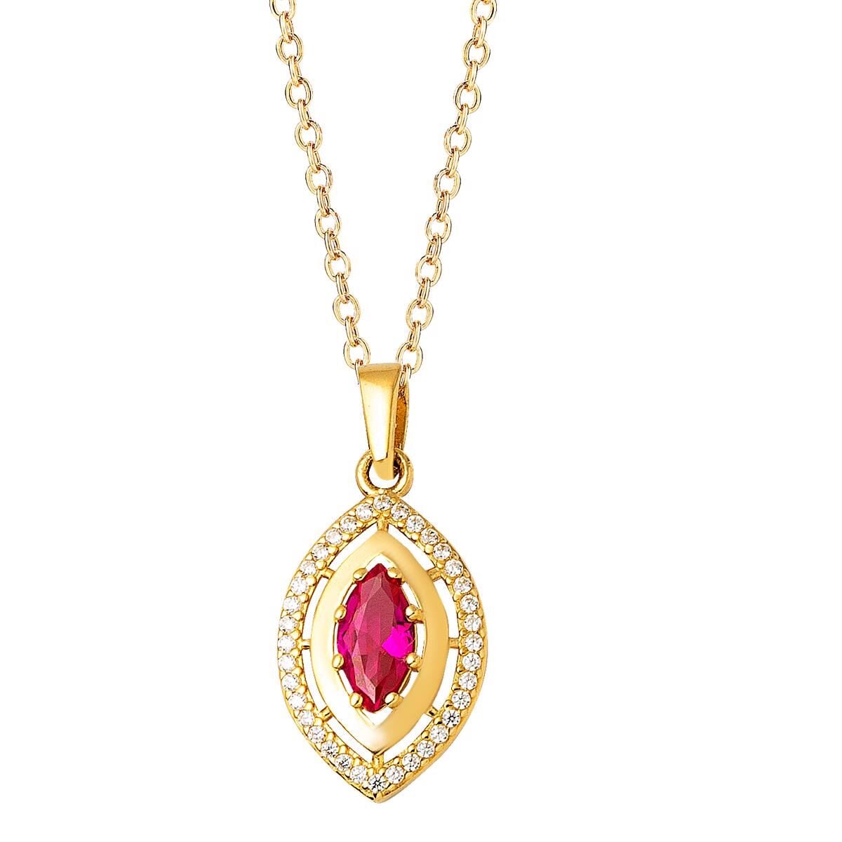 14K Yellow Gold Eye Cubic Zirconia Necklace