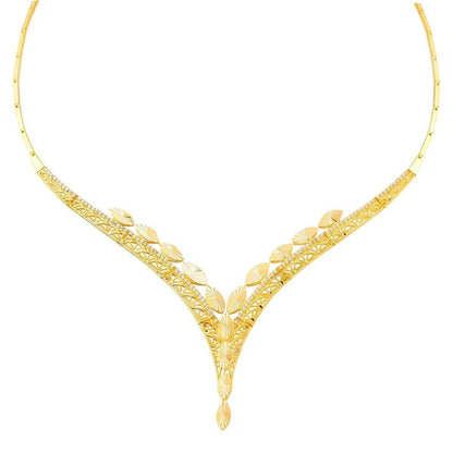 22K Yellow Gold Eye Cubic Zirconia Collar Necklace