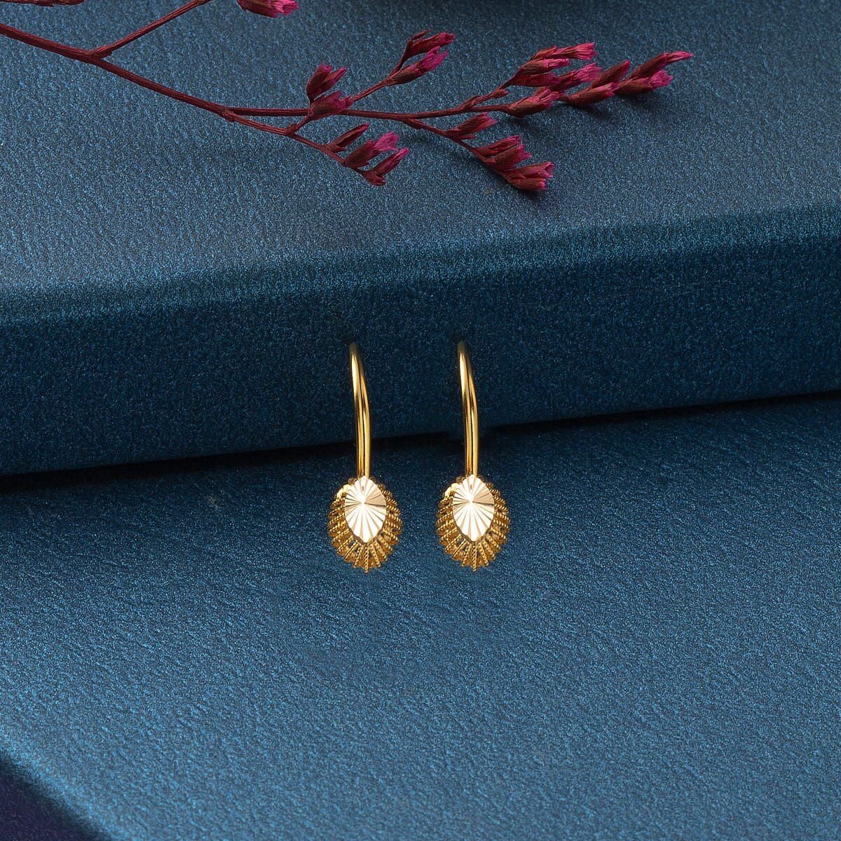 14K Yellow Gold Eye Drop Earrings