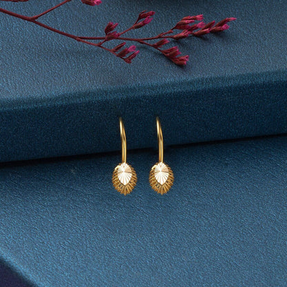 14K Yellow Gold Eye Drop Earrings