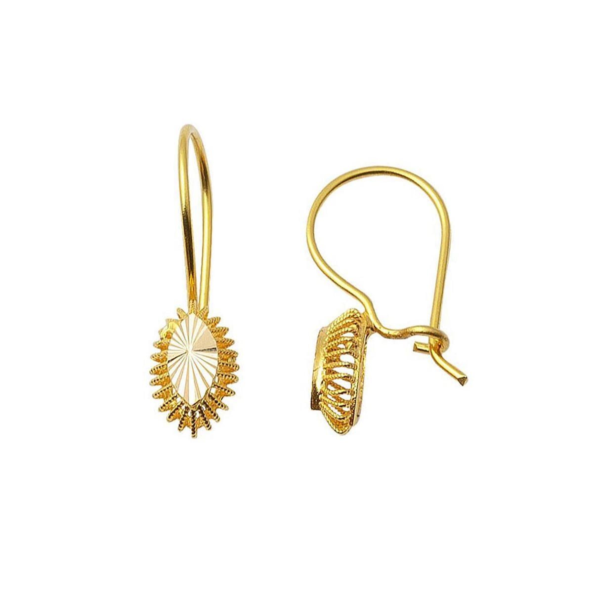 14K Yellow Gold Eye Drop Earrings