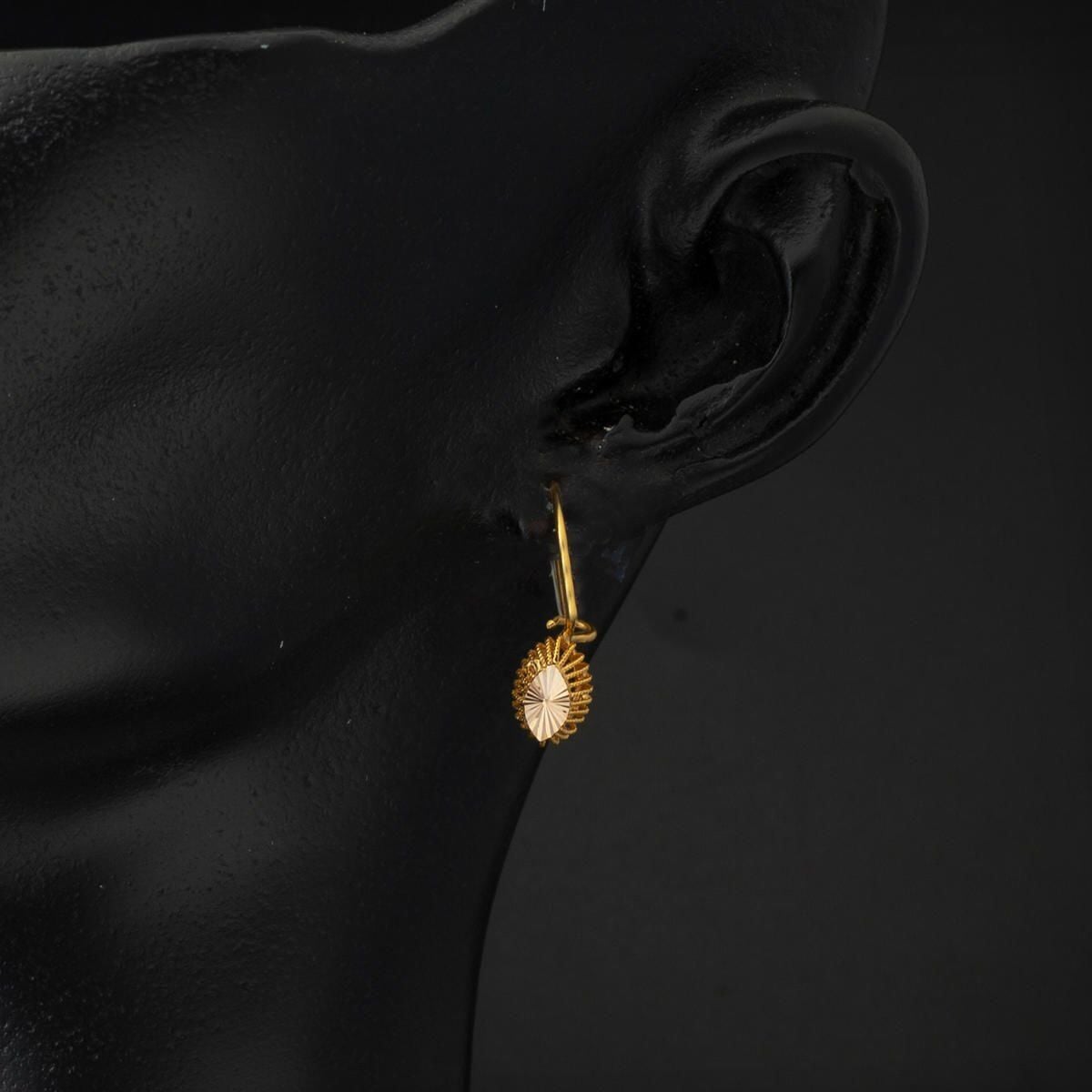 14K Yellow Gold Eye Drop Earrings