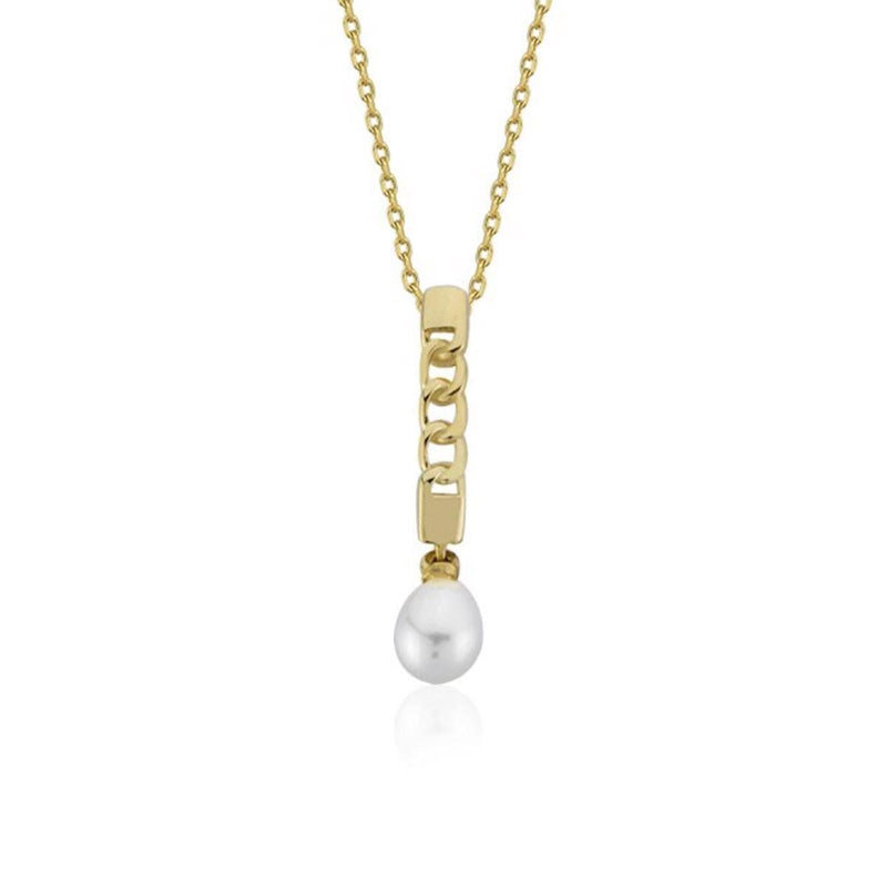 14K Yellow Gold Grasse Vertical Pearl Necklace