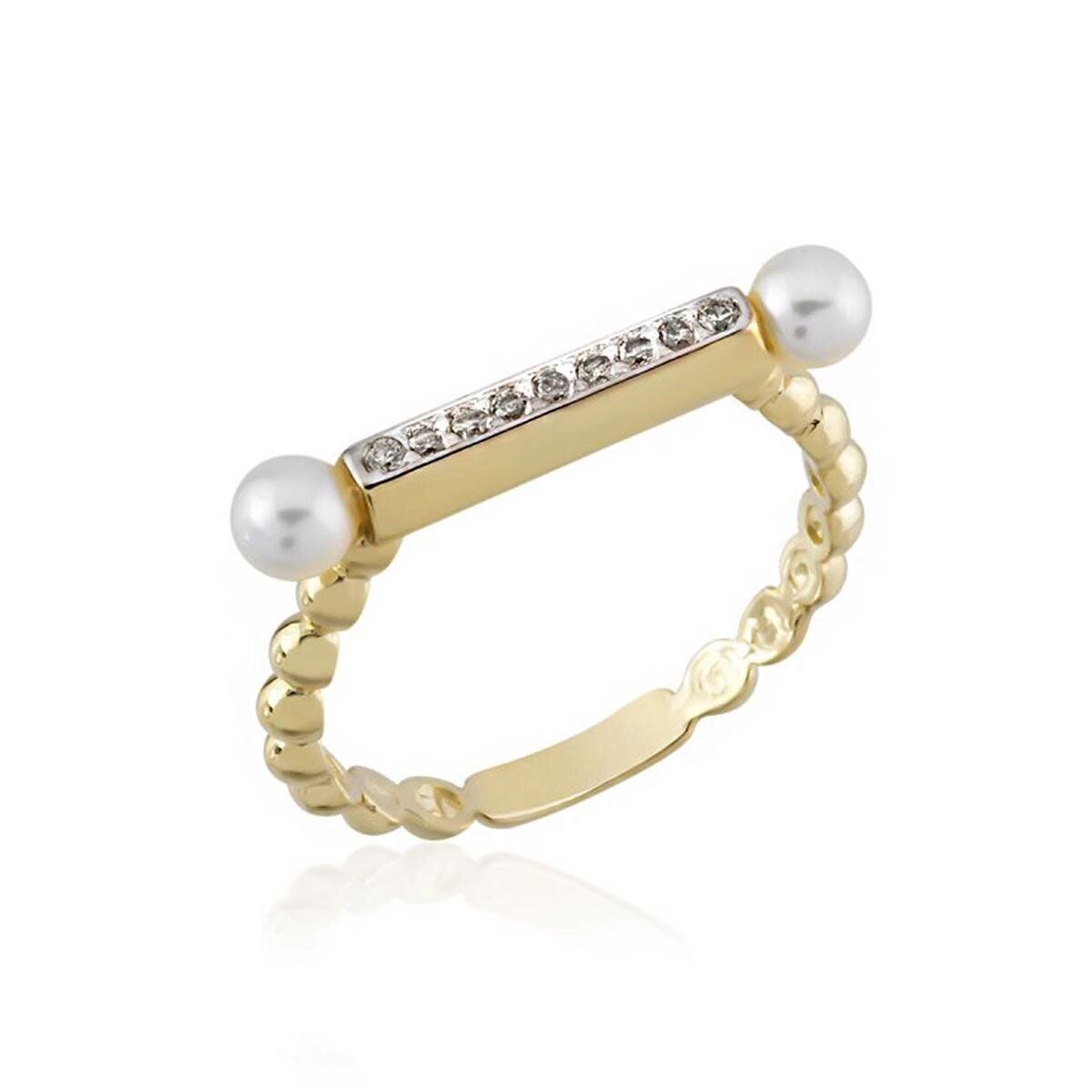 14K Yellow Gold Gratia Pearl Ring