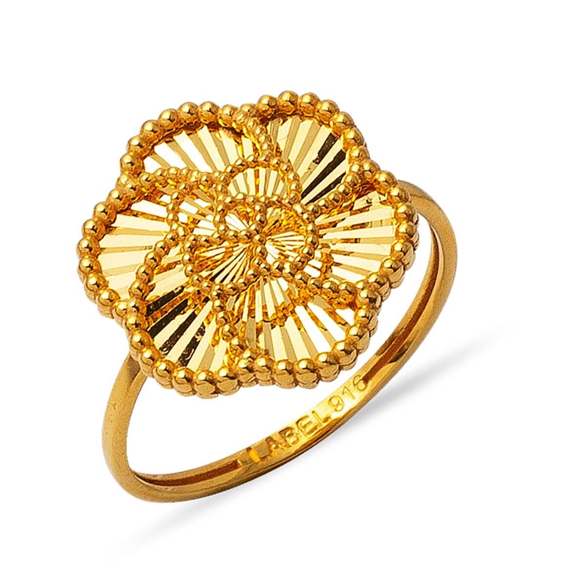 22K Yellow Gold Rose Bud Ring