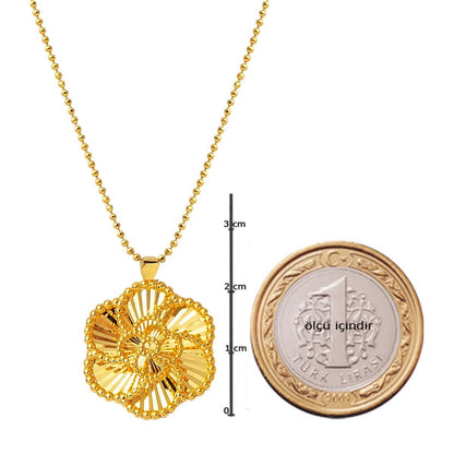 22K Yellow Gold Rose Bud Double Set