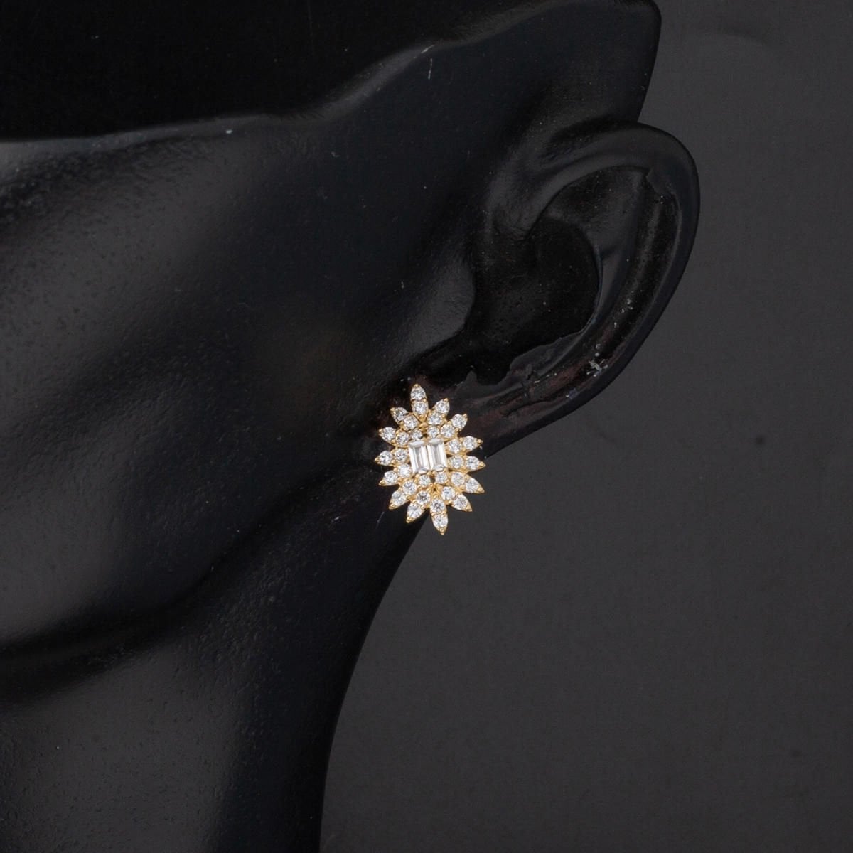 14K Yellow Gold Sun Baguette Cubic Zirconia Set