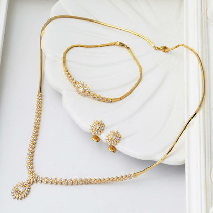 14K Yellow Gold Sun Baguette Cubic Zirconia Set