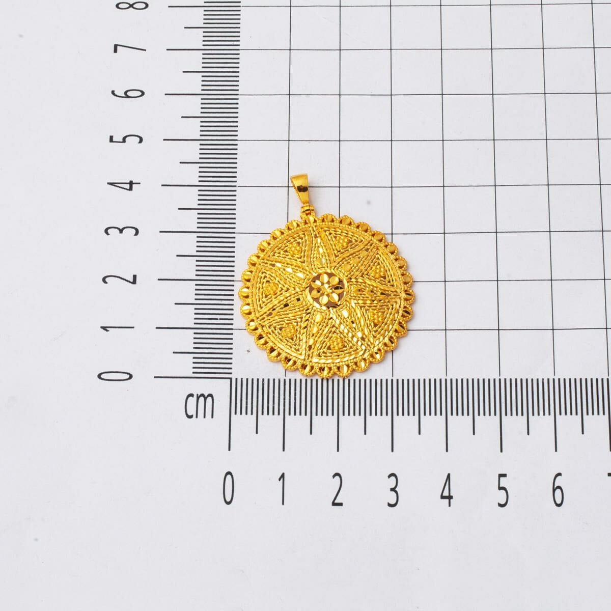 22K Yellow Gold Sun Sparkle Pendant