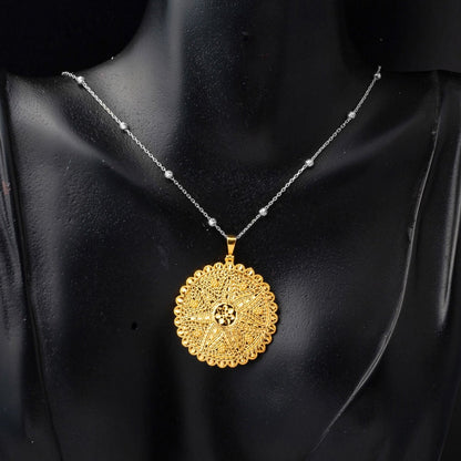 22K Yellow Gold Sun Sparkle Pendant