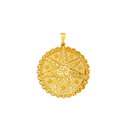 22K Yellow Gold Sun Sparkle Pendant